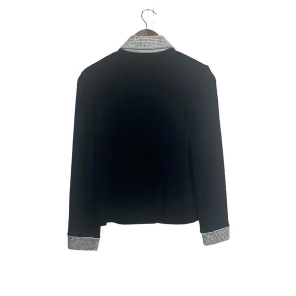 St. John Evening Bling Rhinestone detailed Black Blazer Knit Size4 Old Money - Picture 2 of 12